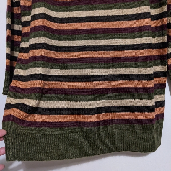 Olivaceous sweater women's medium long sleeve striped burgundy/olive nwt - Picture 2 of 16